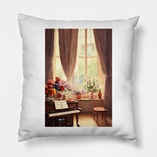 Watercolor piano Pillow