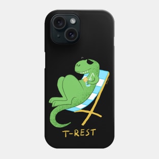 Dramabite T-Rest T-Rex Cute TRex Relax Holiday Beach Dinosaur Dino Funny Phone Case