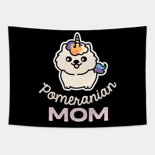 Pomeranian Mom Unicorn Dog Owner Retro Dog Mother Tapestry