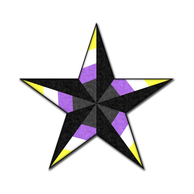 Non-Binary Pride Flag Colored Nautical Star by LiveLoudGraphics