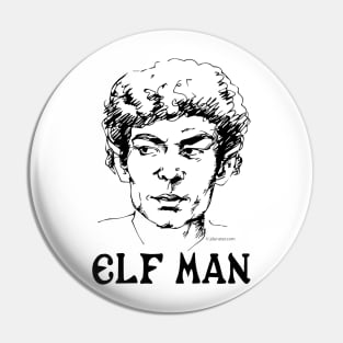 The Enigmatic Elf Man - Ink Cartoony Artwork Pin