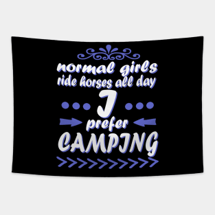 Camping girl campfire tents forest gift Tapestry