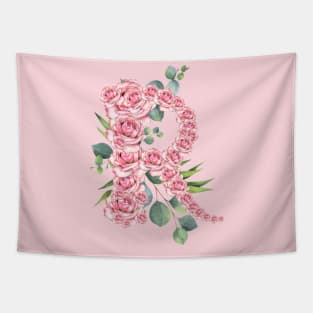 R for Roses Pink Rose Initial Tapestry