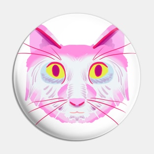 Cat Head Design Version 1 (pink) Pin