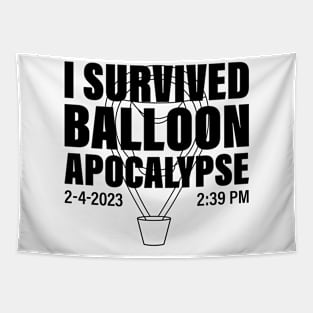 I Survived Balloon Apocalypse Funny Chinese Spy Surveillance Tapestry