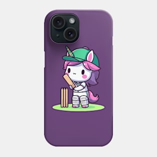 Cute unicorn Cricketer Phone Case