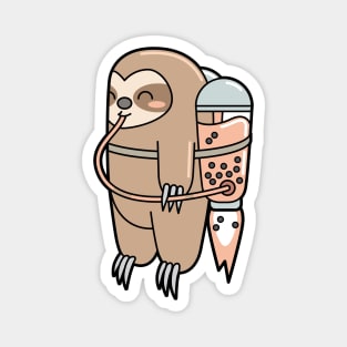 Powered By Boba - Cute Sloth Bubble Tea Magnet