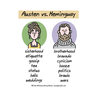 Austen vs Hemingway T-Shirt