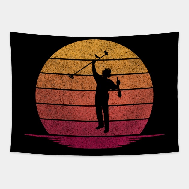 Awesome Funny Gold panning Gift - Hobby Silhouette Sunset Design Tapestry by mahmuq