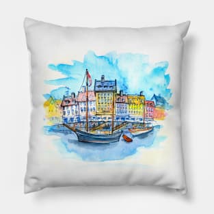 Nyhavn, Copenhagen, Denmark. Pillow