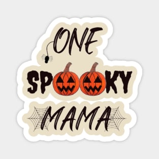 One Spooky Mama, Funny Halloween, Funny Gift for Mothers (Pastel Orange) Magnet