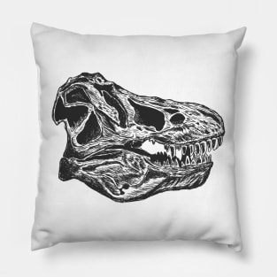 Sketchy style T-Rex skull Pillow