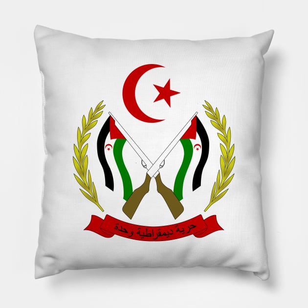 Coat of arms of the Sahrawi Arab Democratic Republic Pillow by Flags of the World