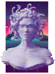 Aesthetic Vaporwave Statue - Medusa Magnet