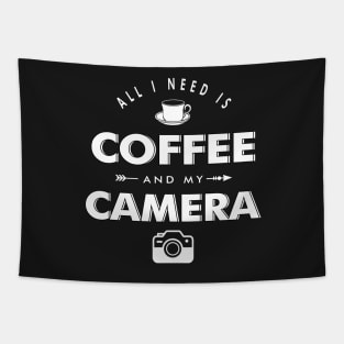 All i need is coffee and my camera Tapestry