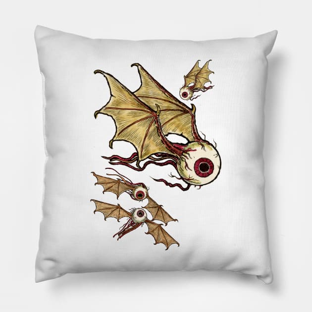 MORE FLYING EYEBALLS Pillow by Armadillo Hat