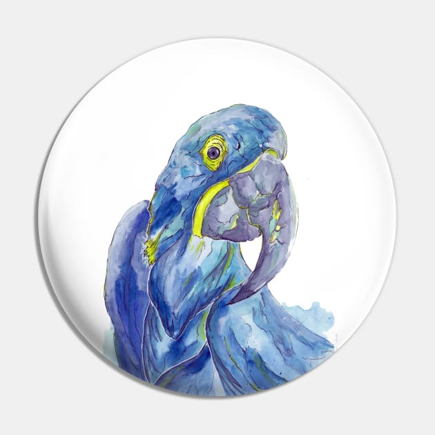 Blue Hyazinthe Ara Pin by ZeichenbloQ