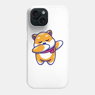 Cute baby shiba inu dog dabbing cartoon Phone Case