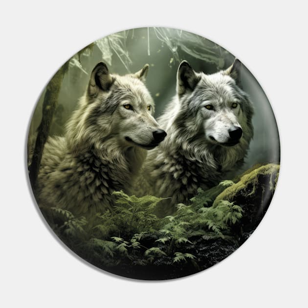 Wolf Animal Wildlife Wilderness Colorful Realistic Illustration Pin by Cubebox