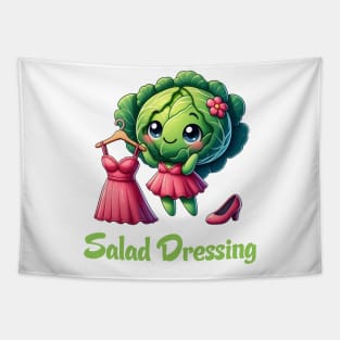 Cute Salad Dressing Illustration Tapestry