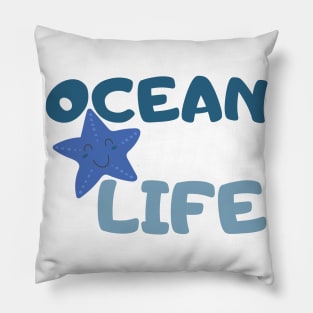 Ocean Life. Fun Summer, Beach, Sand, Surf Design. Pillow