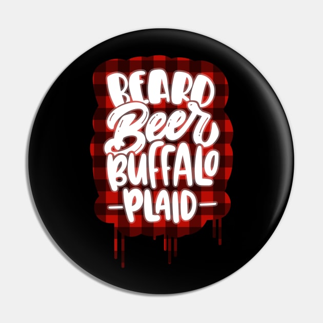 Beard, Beer & Buffalo Plaid Pin by Blot & Ink