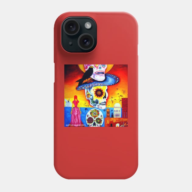 DAY OF THE DEAD SUGARSKULL3 Phone Case by Art Unplugged