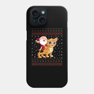 Ugly Christmas Sweater Santa Riding Bobcats Phone Case