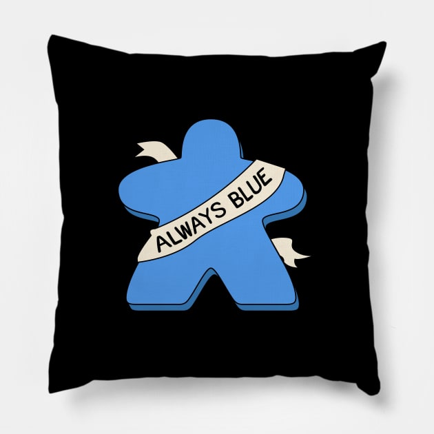 Always Blue Meeple Board Game Pillow by pixeptional