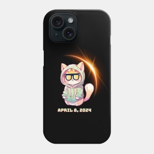 Chibi Cat SOlar Eclipse 2024 Phone Case