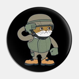 Cat Soldier I Love My Cat Pin