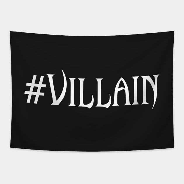 Hashtag Villain - White Tapestry by Couplethatgeekstogether