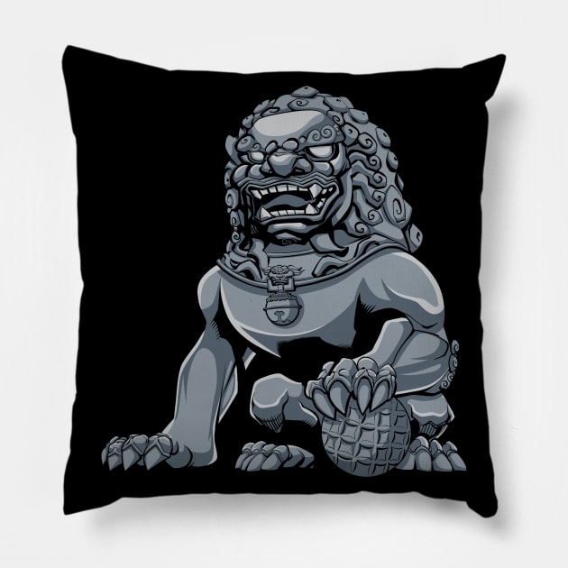 Chinese Lion Iron Pillow by Malchev