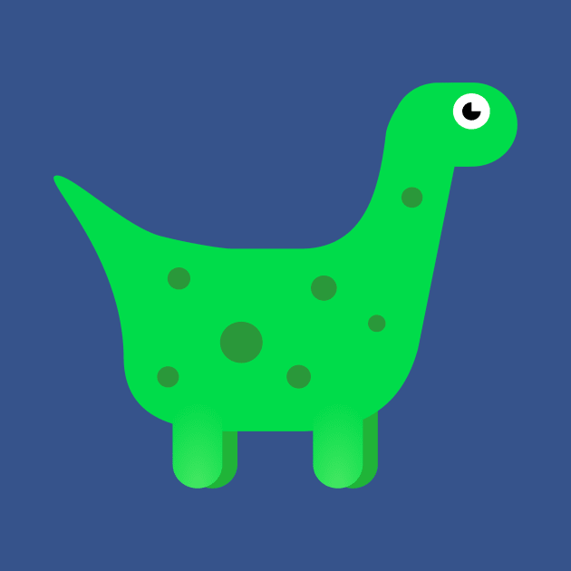 Adorable Green Dino Cartoon by PatrioTEEism