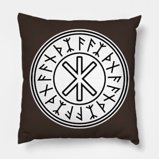 Odin's Protection No.2 (black white) Pillow