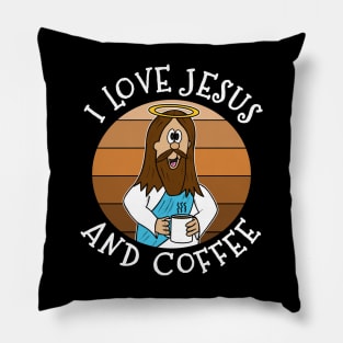 I Love Jesus and Coffee Christian Church Funny Pillow