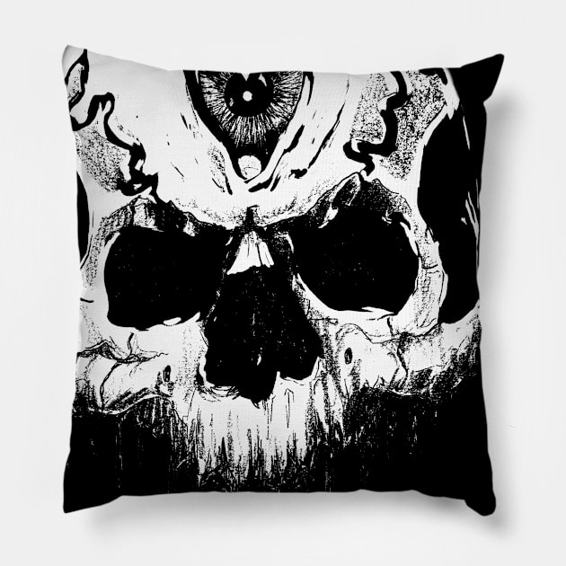 Risto Tattoo Clothing Black Skeleton Pillow by Risto Tattoo Clothing