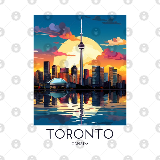 A Pop Art Travel Print of Toronto - Canada by Studio Red Koala