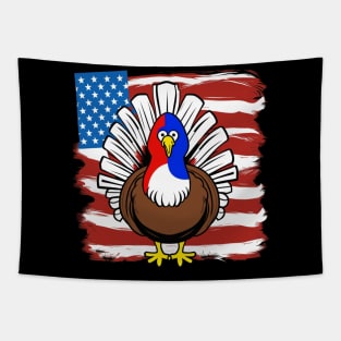 Thanksgiving patriotic turkey with american flag Tapestry