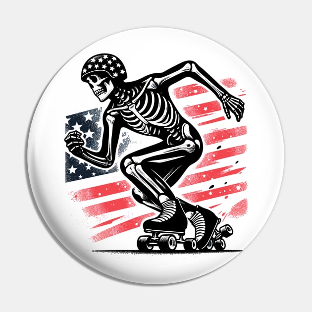 Skeleton Skater Pin by Vehicles-Art