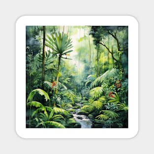 Rainforest Jungle Lush Greenery Watercolor Magnet