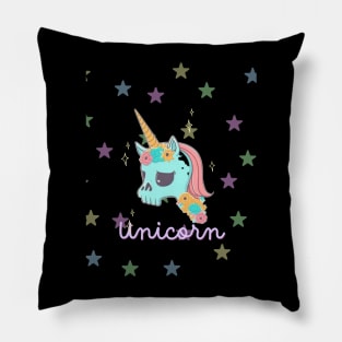 Unicorn skull Pillow