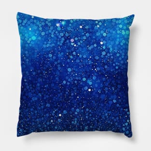 Aesthetic Glitter Pattern Blue Pillow