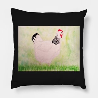 Black and White Watercolor Chicken| Melanie Jensen Illustrations Pillow