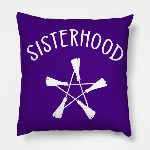 Sisterhood Broomstick Pentagram Cheeky witch® Pillow by Cheeky Witch