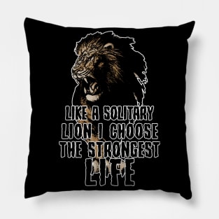 Lion Strong Life Motivation Pillow