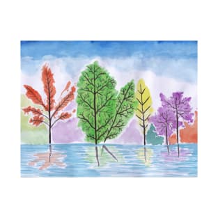 Colorful Trees - watercolor art T-Shirt