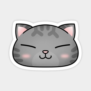 Cute Silver Tabby Cat Face Magnet