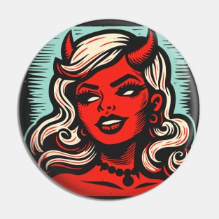 Retro Devil Girl Pin