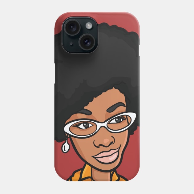 Afro Blerd Girl Phone Case by NaturallyBlack